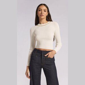 NEW Generation Love Size L, Women's Yesi Cropped Chain Sweater - White